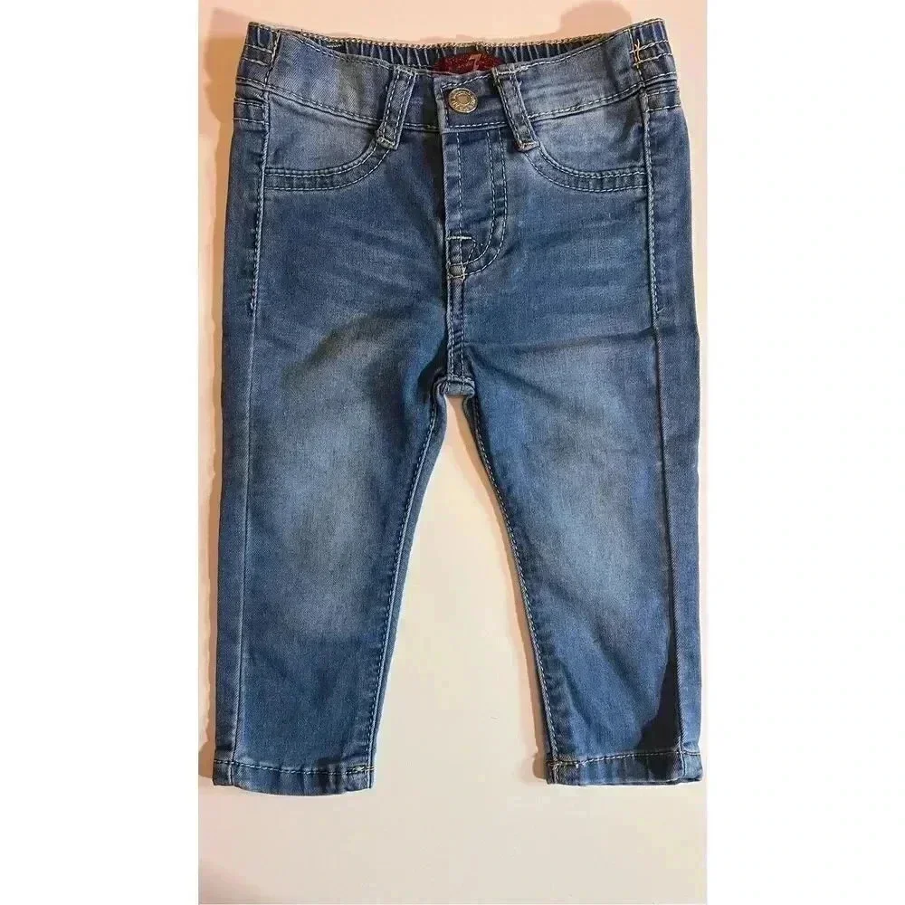 7 for All Mankind Girls 12 Month Set‎ White Top & Blue Jeans